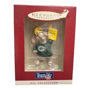 Hallmark Keepsake 1996 Green Bay Packers Mouse Ornament Vintage NFL #1
